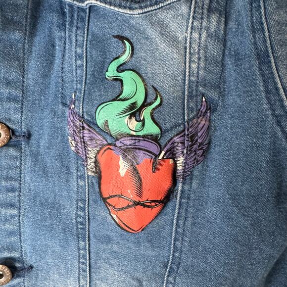 Black Pike LEGENDS NEVER DIE Juice Wrld Denim Coat Jean Jacket Size Large - Picture 4 of 10